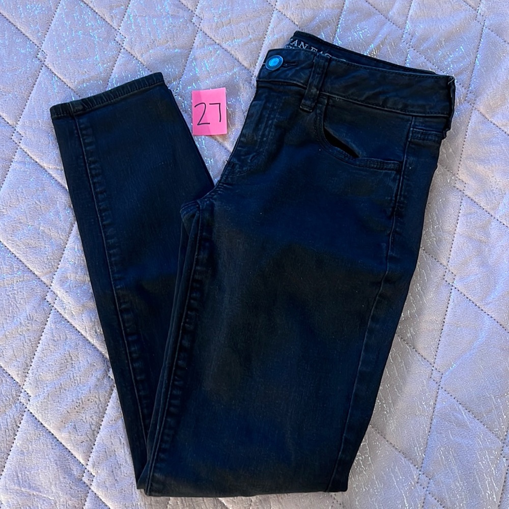AEO black jeggings